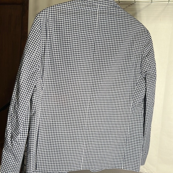 TALLIA, NWT, 44reg, FRESH PRESSED navy & white check blue Paisley lining blazer - Picture 8 of 11